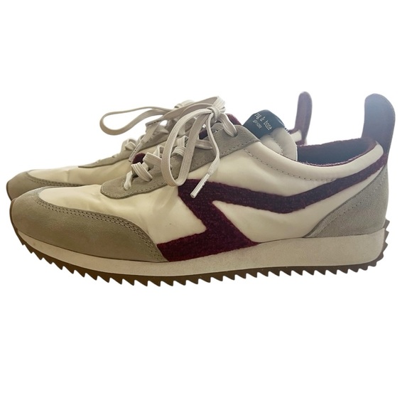 rag & bone Retro Runner Low-Top Sneakers Cream Burgundy size 10 - Picture 5 of 13